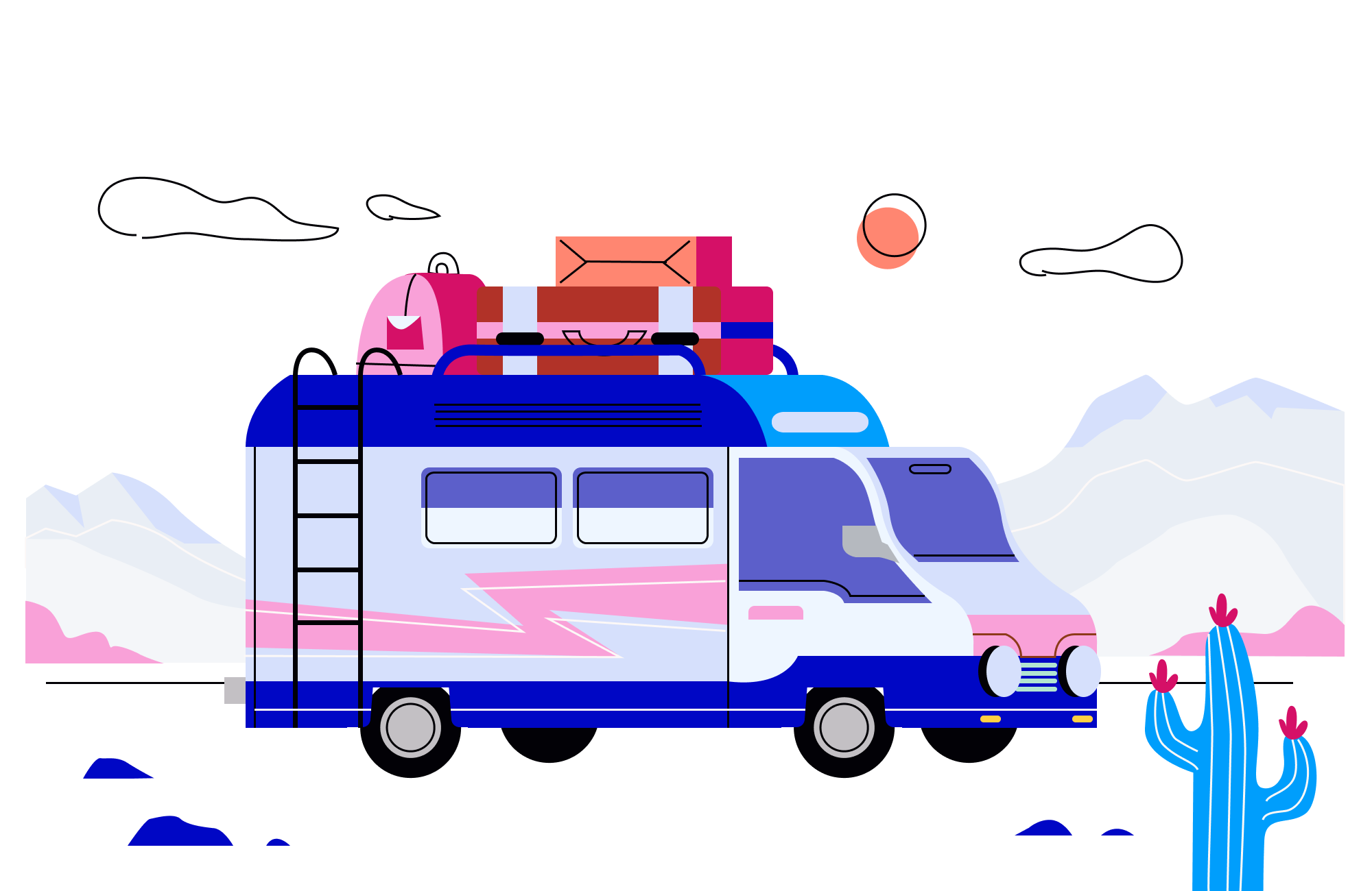 road trip in a camper van