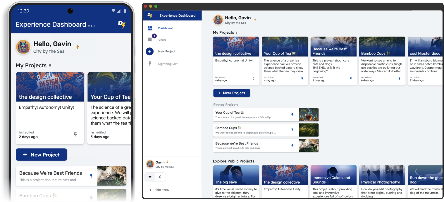 preview of the experience builder app