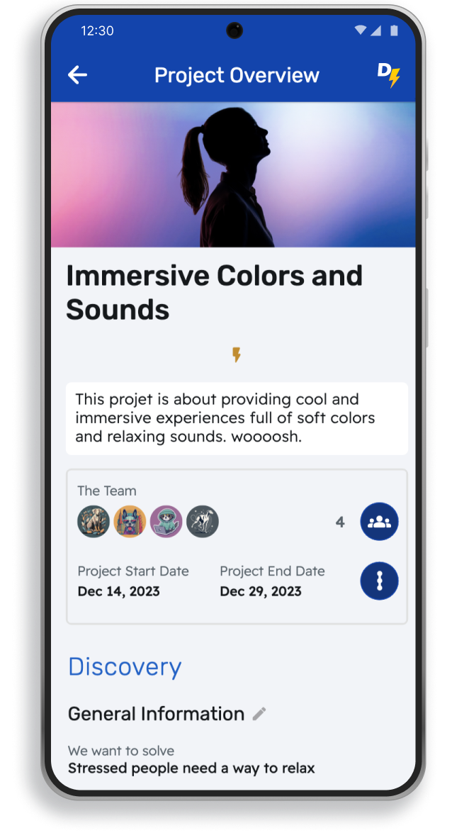 Example of a Dlightning experience builder case study called immersive colors and sounds