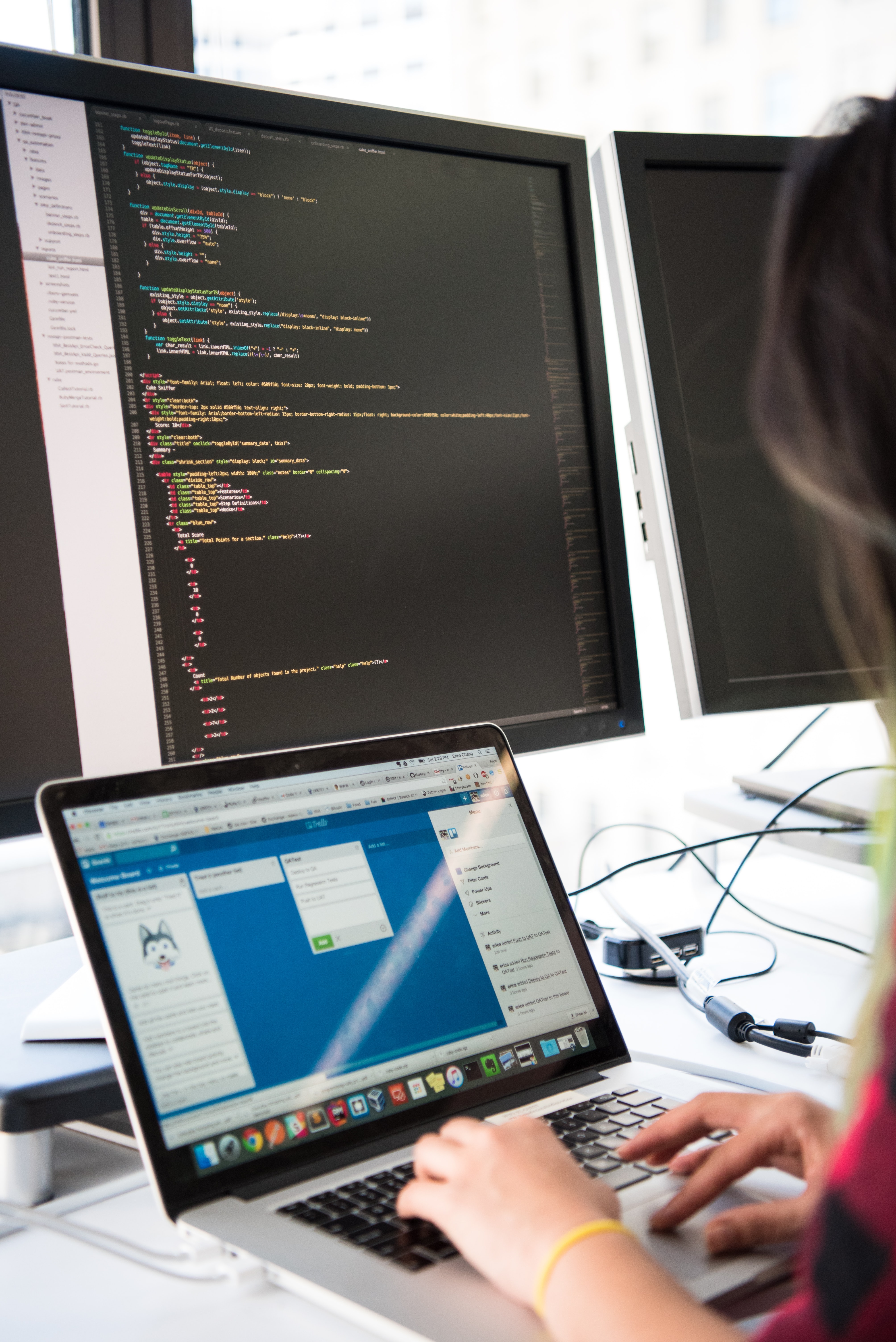 woman at laptop coding