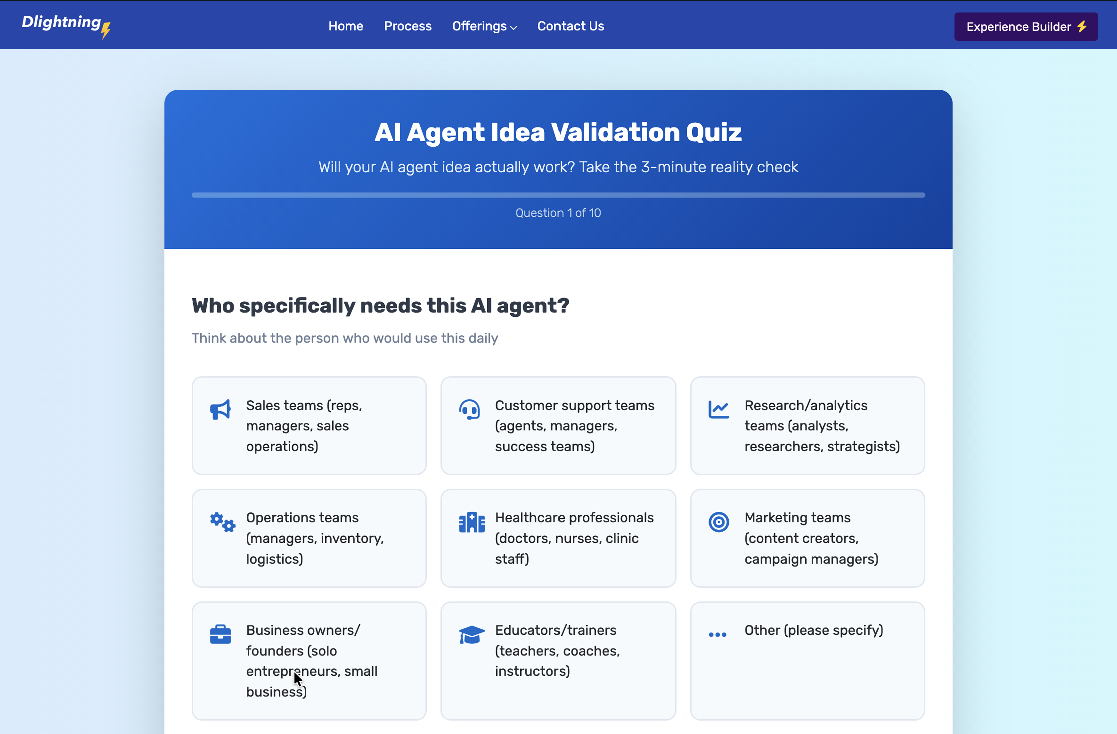 AI Agent Idea Validation tool screenshot