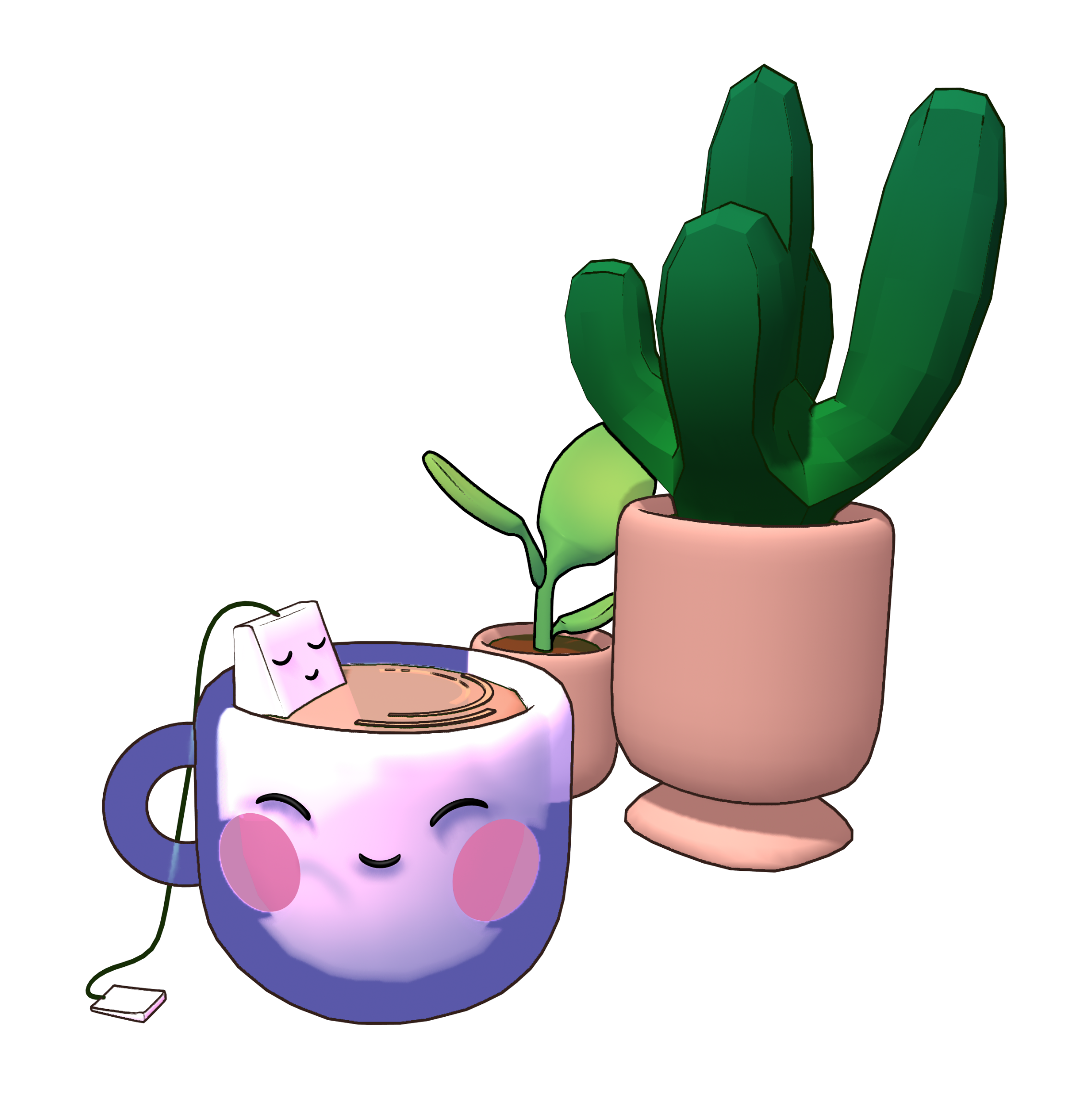 tea and cacti, chillin