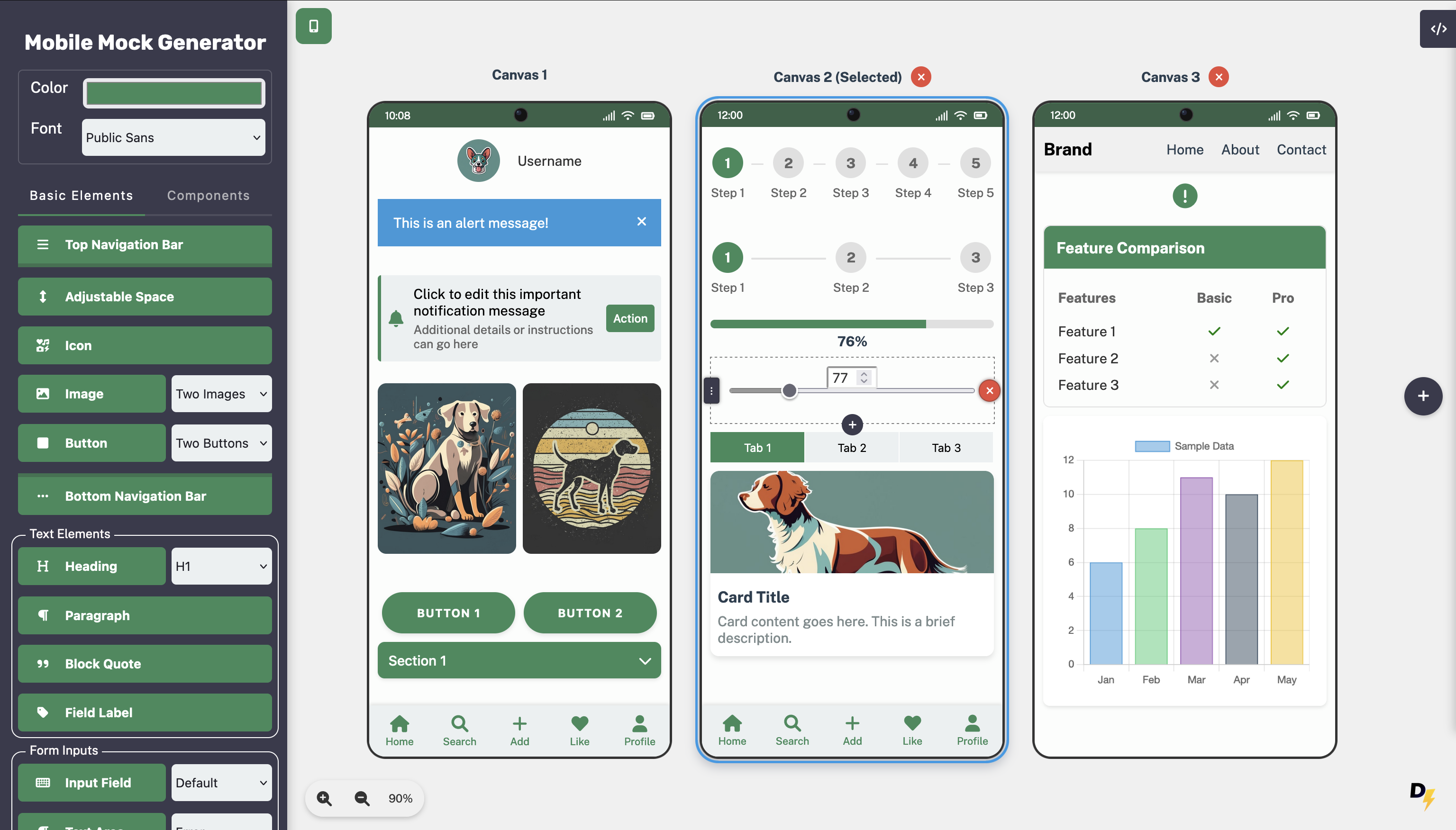 preview of the experience builder app